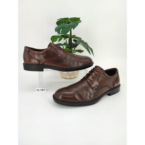 Ecco Men's Moc Brown Leather Oxford Shoes Size 9 US